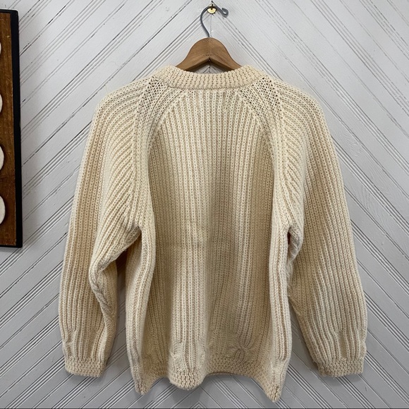 Vintage Ireland Made Chunky Knit Wool Sweater - Picture 10 of 13